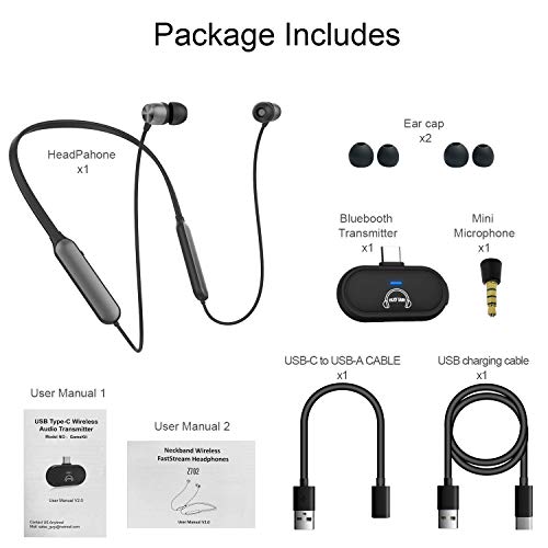 Giveet Wireless Gaming Headset Set W/Usb-C Audio Transmitter Compatible With Nintendo Switch Lite Ps4 Pc, Bluetooth Headphone W/Rotable Mini Mic Support In-Game Voice Chat, Plug N Play, No Audio Delay #TOP6