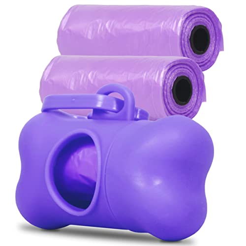 Kit 10 Refis Rolos de Sacolas (150 saquinhos) E Dispenser de Coleira Para Coletores Caca Caca (Lilás