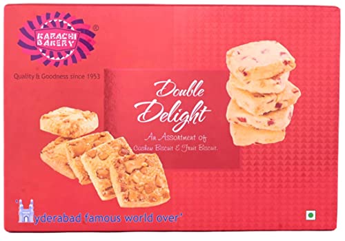 Image of Karachi Bakery Double Delight Fruit Biscuit with Cashew, 400g (Pack of 2)