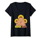 Photo Gallery donna festa della mamma orso animale fiore giallo girasole maglietta con collo a v Photo Gallery donna festa della mamma orso animale fiore giallo girasole maglietta con collo a v