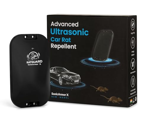 RATGUARD SonicArmor X Ultrasonic Rat Repellent for Car Engine | 12V Battery Powered | AI Smart Frequency | 24/7 Engine Protection | Heat Resistant 120°C | Low Power 5W | 2 Year Warranty