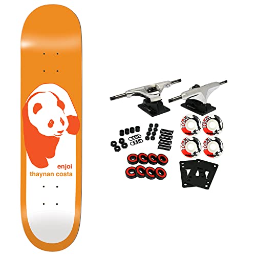 Enjoi Skateboard Complete Thaynan Costa Classic Panda Super Sap Orange 8.25" X 32" #TOP21