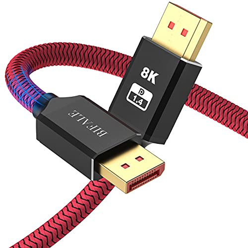 Cable DisplayPort 1.4 8K BIFALE de 25 pies con trenzado de nailon para PC y TV