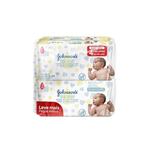 Johnson's Baby Lenços Umedecidos Recém Nascido, 192 Unidades