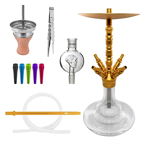 Skynet® Galaxie Shisha Set Hookah 65 cm + Zubehör | Wasserpfeife Komplett Set Molassefänger Hygienemundstücke Schlauch…