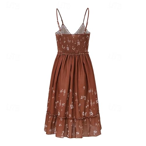 Western Cowgirl Dresses for Women Smocked V-Neck Spaghetti Strap Cami Dress Y2K Vintage Streetwear Country Concert Outfits4