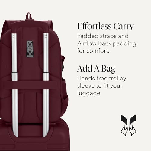SwissGear 1900 Mini ScanSmart 16-Inch Backpack, Fits Up to 13-Inch Laptop, RFID Protection & ScanSmart TSA-Friendly Compartment, Merlot - image 6