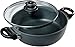Swiss Diamond - Cacerola Baja de Aluminio con Tapa (3 L, Antiadherente, 24 cm, inducción), Color Gris y Negro