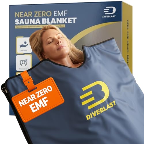DIVEBLAST Near Zero EMF Far Infrared Sauna Blanket for Home — 71”x 35.6” Portable Infrared...