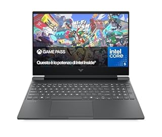 HP Victus 15-fa2003sl Notebook, Intel Core 5-210H, 16GB RAM, 512GB SSD, Display 15.6'' FHD IPS 144Hz, Wi-Fi, Nvidia RTX 5050 8GB, Windows 11, 3 mesi di Game Pass Inclusi, Grigio