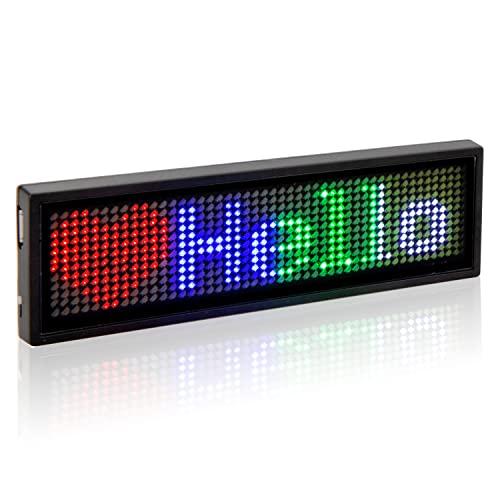 Bluetooth Led Name Badge, Wireless Rechargeable LED Name Tag Scrolling
