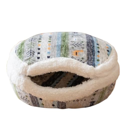 Riuuyyi 猫ハウス ドーム型 キャットベッド どら焼き ペットベッド 可愛い 冬用 両用 ふわふわ もこもこ ボウル型 犬ハウス ペットハウス 犬猫兼用 ドームベッド キャットソファ ペットクッション 2way 猫小屋 安眠 折り畳み 四季用 取り外