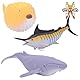#sbabam Funny Box Legend of Animals Sea Dominator, Spielzeugtiere für Kinder mit Karten enthalten, 3-teilig, Kinderspiele vom Kiosk, ausziehbarer Hai, Orca und andere Puppen mit Spezialeffekten