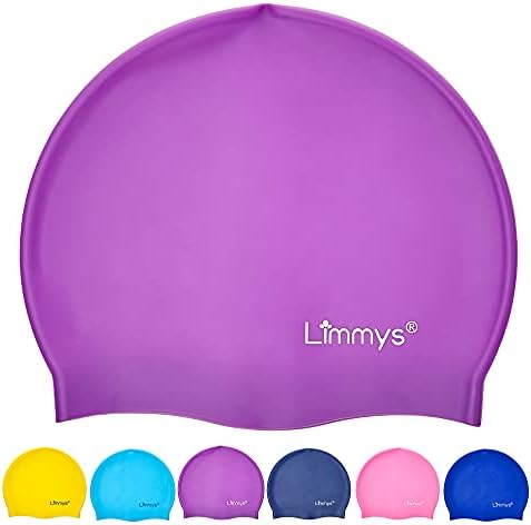Limmys Kids Swimming Cap - 100% Silicone Kids Swim Caps for Boys and Girls - Premium Quality, Stretchable and Comfortable Swimming Hats Kids- Available in Different Attractive Colors (Purple)