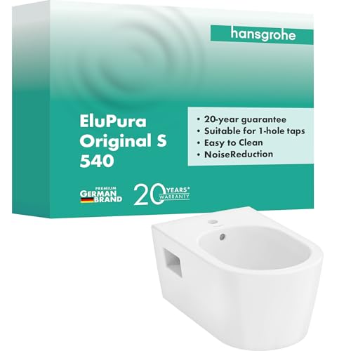 hansgrohe EluPura Original S Wandbidet, 1 Hahnloch, mit Überlauf, 360x540x260mm, weiß, 60281450