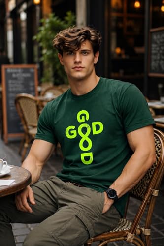 Image of INKKR Regular Fit Half Sleeves Round Neck Typographic Printed Cotton T-Shirt