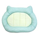 STYRIA 冷感 にゃん マット 猫 犬 ペット ベッド 夏 春夏 夏用 洗える 可愛い ひんやり クール 冷たい ペットベッド ネコ 小型犬 通気性 メッシュ 滑り止め 水玉 (M, グリーン)