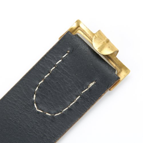 German WWII Wehrmacht Black Leather Equipment Belt- Size 32-36 (81cm-91cm)2