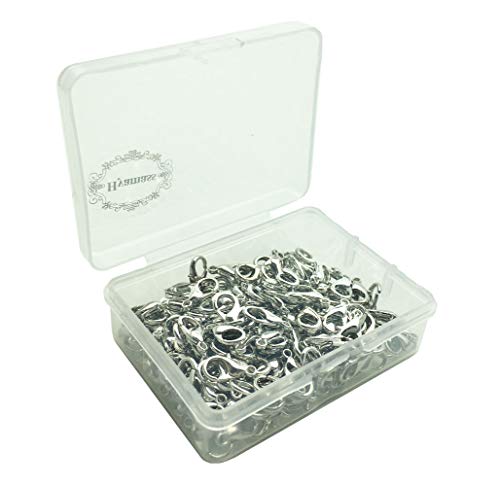 Hyamass 200Pcs Curved Lobster Clasps 7X12Mm Nickel Plated Lobster Claw Clasps Diy Jewelry Fastener Hook (Nickel) #TOP2