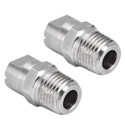 2Pcs 1/4in Stainless Steel Flat Fan Spray Tip Atomizing Nozzle Wide Angle Flat Fan Spray Tip Nozzle Atomizing Nozzle Even Spray (95°)