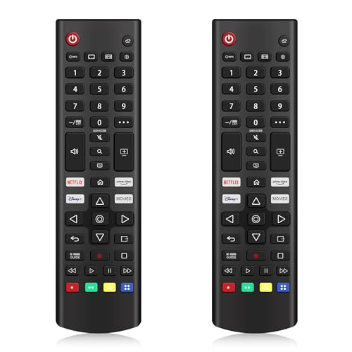 ZYK Pack of 2 Replacement Universal Remote for LG TV Remote Compatible with All Models for LG Smart TV Remote with Netflix, Prime Video, Disney+, Movies Shortcut Buttons AKB76037603
