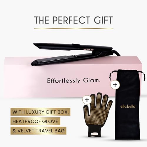 ELLA BELLA® Titanium Flat Iron Hair Straightener Slim (with Infrared) • Professional Straightening Iron • Digital Display to Accurately Control Temperature • As Featured in Good Housekeeping - Thumbnail 7