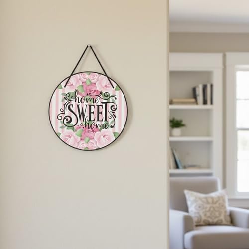 Image of EXPLEASIA Home Sweet Home Decorative Wall Hanging Wooden Art Decoration Item For HomeOfficeLiving RoomGift Items (Pink)