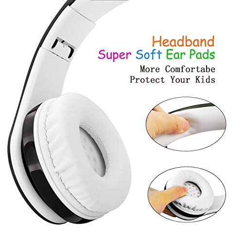 OXENDURE Wireless Bluetooth cuffie pieghevoli per bambini bambino leggero portatile auricolare con microfono Sport Cuffie Hi-Fi Audio Volume (Nero)