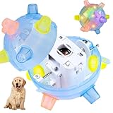 Hotainoys Dog Balls, Jumping Activation Interactive Dog Toys, Plastic Balls with Flashing Light & Sounds, Battery Powered Wireless 4.7 Inch Interactive Toys for Cats Dogs Moving Ball