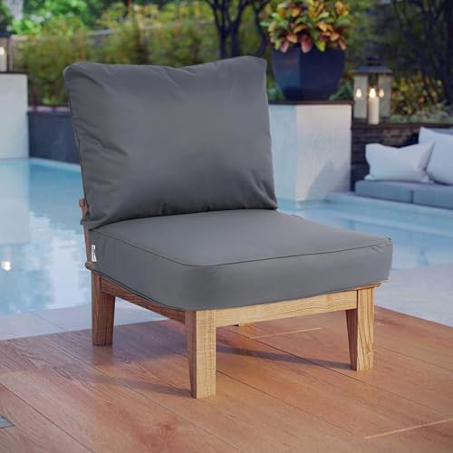 Covers & All Outdoor Seat Cushion Set (Seat + Back) for Patio Furniture, Pack of 2, Water Repellant Replacement Chair Cushions (Charcoal Gray, 19\"x19\"x5\" Seat & 16\"x19\" Back)