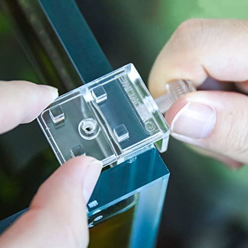 Image of 2 Pieces Fish Tank Screen Net Holder Clamp Anti-Jump Net Mounting Clip Multifunctional Transparent Acrylic Clamps Fish Tank Glass Cover Clips