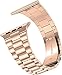 iiteeology Compatible with Apple Watch Band Series 11/10/9/8/7 46mm/45mm, Ultra 3/Ultra 2 49mm, Series 6/5/4 SE 3 44mm, Series 3/2/1 42mm, Stainless Steel Metal Link Band for iWatch - Rose Gold