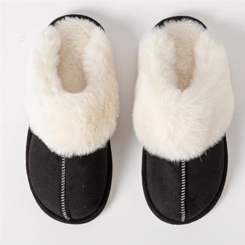 Pantuflas para mujer cómodas y abrigadas con pelaje sintético miniatura 2