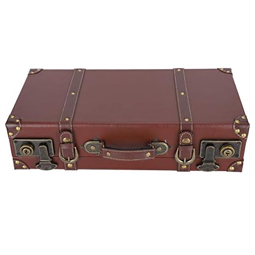 Garosa Maleta de Estilo Antiguo con Correas, baúl de Almacenamiento de Madera, baúl de Maleta Decorativa Vintage