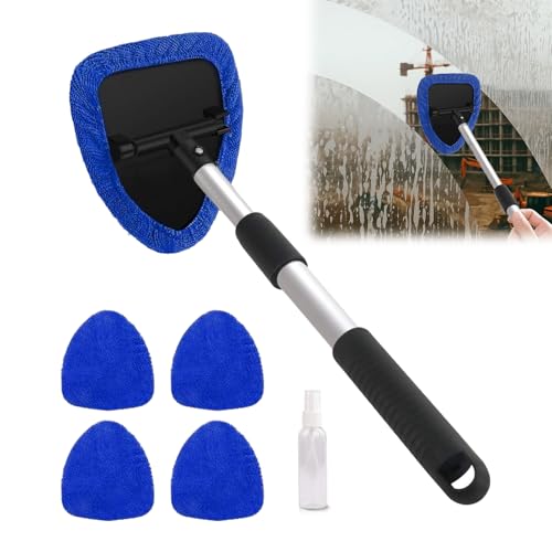 Girihe 6 PCS Windscreen Cleaner, Windshield Cleaner Tool 180° Rotating Extendable Windscreen Cleanerr, Car Windscren Clean Inside for Fog Moisture Removal