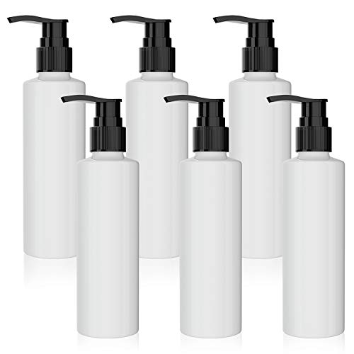 Lotion Dispenser With Pump, PAFUWEI 6pcs 8OZ 200ML Refillable Pump Dispenser Bottles for Lotion, Massage Oil, Shampoo, Shower Pump Bottles BPA/Latex Free