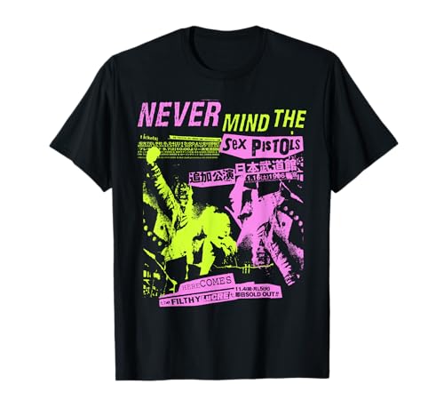 Sex Pistols Official Classic Japan Tour Pink Yellow T-Shirt