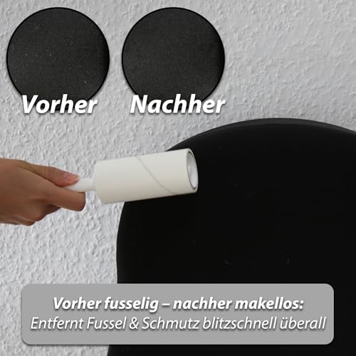Fusselrolle Tierhaare 10 Rollen / 600 Blätter VonBueren | +2 Abroller + 2 Hüllen | Fusselrollen für Kleidung | Fusselbürste | Lint Roller | für Hunde und Katzen