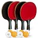 Elite Topspin Ping Pong Paddle Set - Professional 4-Player Table Tennis Racket kit Includes 4 Premium Wood Paddles, 8 Tournament 3-Star Balls, and Portable Storage case - Gift Bundle for The Family