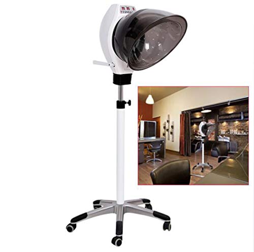 Imagen de Secador de pelo de pie y vaporizador Procesador de color de cabello profesional Calentador de placa de acelerador Salón Peluquería Peluquería en casa Capucha ajustable con ruedas A