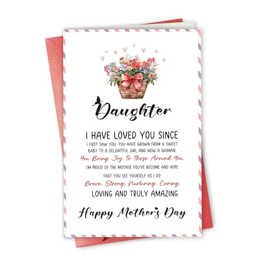 Gevinna Poem Mother’s Day Card for Daughter, Funny Mother’s Day Card Gift from Parents, 1st Mother’s Day Card for Daughter, Daughter Mother’s Day Card, I'm Proud of the Mother You've Become
