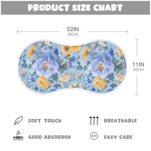 xigua Beautiful Floral Pattern Baby Burp Cloths for Newborn Boys and Girls 1 Pack, Soft & Absorbent Cotton Baby Burp Cloth, Baby Washcloths, Newborn Towel, Burp Rags4