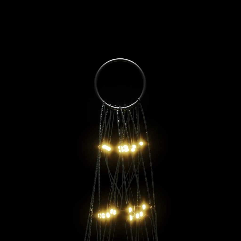 LED-Weihnachtsbaum 550 LEDs Warmweiß 300 cm Kupfer Eisen mit 8 Lichteffekten, energiesparend, wasserdicht IP44, für Fahnenmast, Garten, Balkon, Terrasse, festliche Weihnachtsbeleuchtung