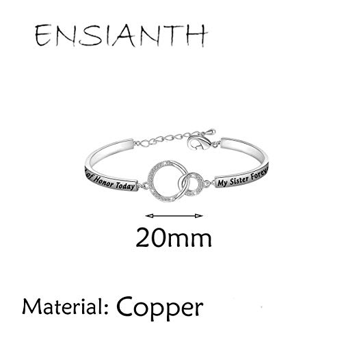 ENSIANTH Wedding Jewelry My Maid of Honor/Matron of Honor Today My Sister Forever Wedding Proposal Gift for Bridesmaid Flower Girl2