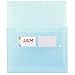 JAM PAPER Plastic Portfolio with Two Button Snap Closure - 9 1/2 x 12 1/2 x 3/4 - Blue Translucent - Sold Individually