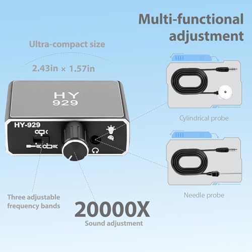 Image of Water Leak Detectors for Home - Professional Water Leak Detector with Dual Probes, Noise Reduction, and Headphones, High Sensitivity Sound Amplifier for Underground Pipe and Wall Leak Detection2