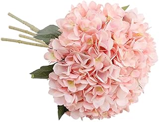 Decpro 6Pcs Artificial Hydrangeas, 18.9'' Single Stem Hydrangea Silk Flowers for Bridal Wedding Bouquets, Home, Office, Hotel, Party Decoration, Centerpieces, Floral Arrangements(Pink)