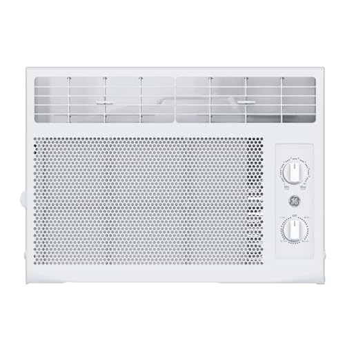 GE Window Air Conditioner Unit, 5,000 BTU for Small Rooms up to 150 sq ft. with Manual Adjustable Fan and Cooling Settings, Perfect for Small Bedroom or Living Room, Easy Install Kit Included, White