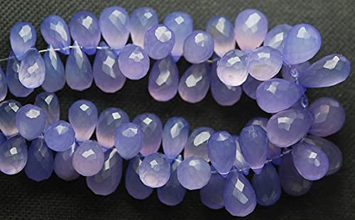 Chalcédoine bleue lavande briolettes pour éliminer les imperfections de vos bijoux faits main