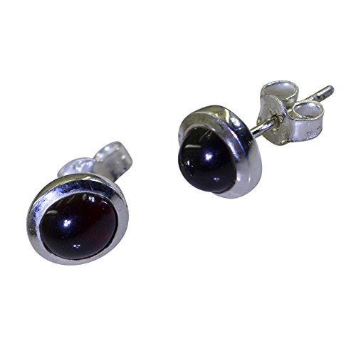 Boucle d'oreille grenat anti-allergie argent sterling | Bijou chakra fait main